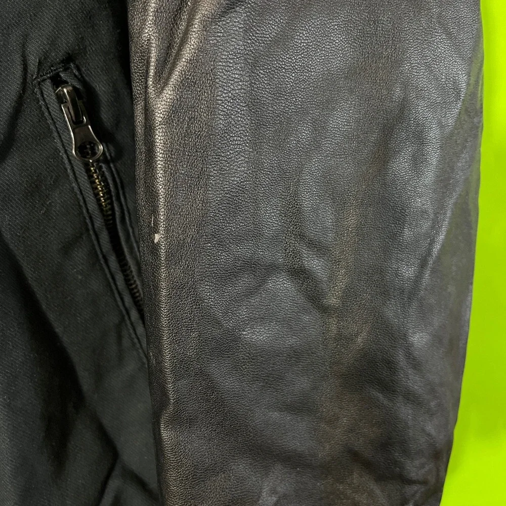 Large Five Four Black Bomber Jacket Sleeves Full‎ Zip Up Lined Striped